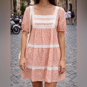 MAJE Floral Orange Dress, Fits Small/Medium